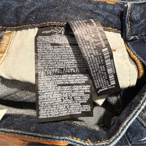 ZARA Sz 2 The High Rise Straight Samurai Selvedge Distressed Button Fly NEW - Picture 14 of 14